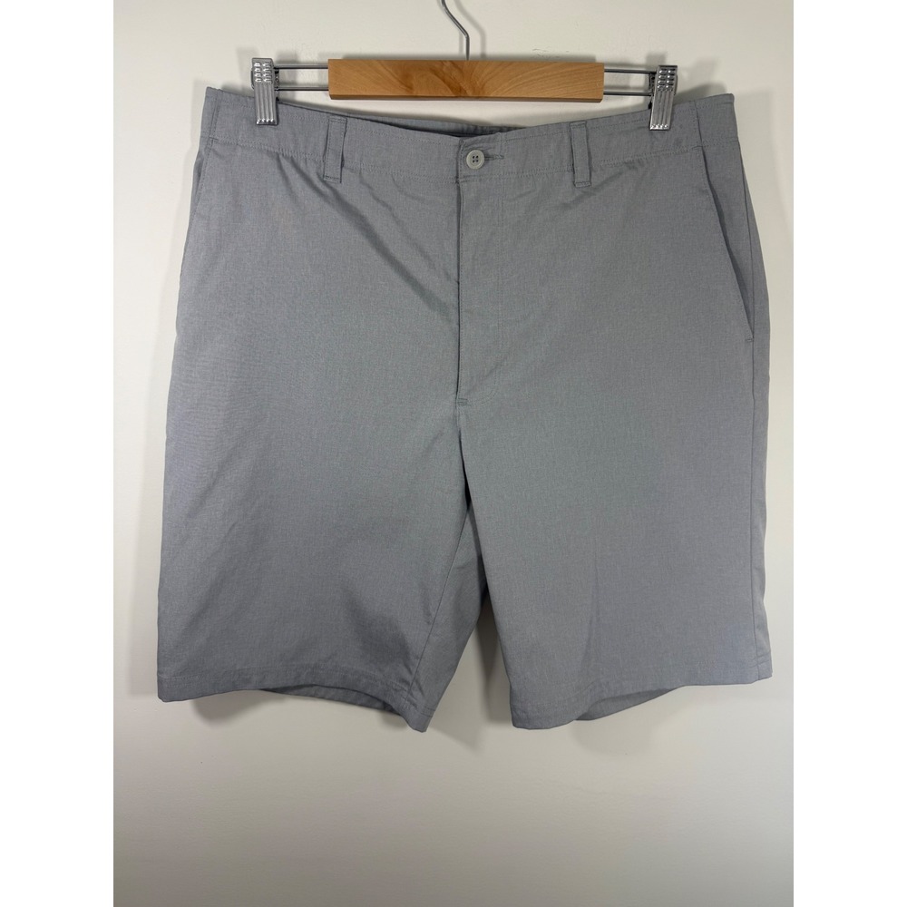 Nicklaus Mens Grey Performance Golf Shorts Size 36 Flat Front Stretch TA287
